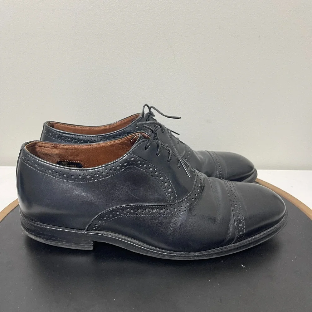Allen Edmonds Van Ness Men 8 Cap Toe Oxford Black Leather Dress Shoes Classic